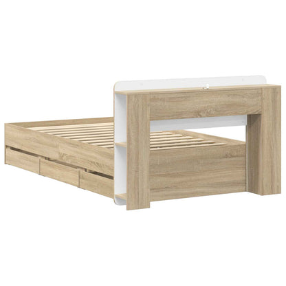 Bed Frame with Storage Sonoma Oak 80 x 200 cm Engineered Wood