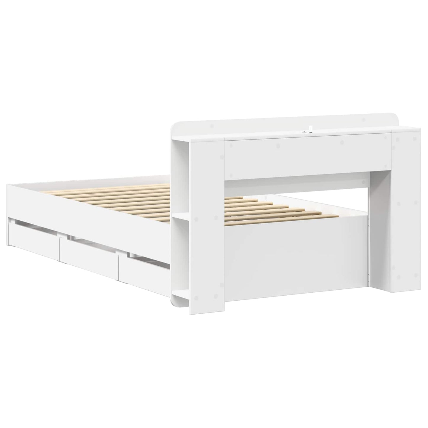 Bed Frame with Storage White 80 x 200 cm Engineered Wood