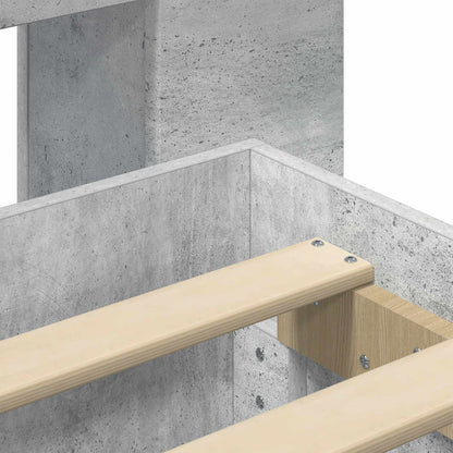 Bed Frame with Storage and Headboard Concrete Grey 90 x 190 cm