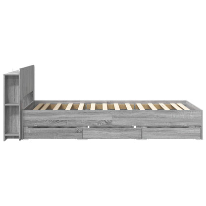 Bed Frame with Storage Grey Sonoma 90 x 190 cm Engineered Wood