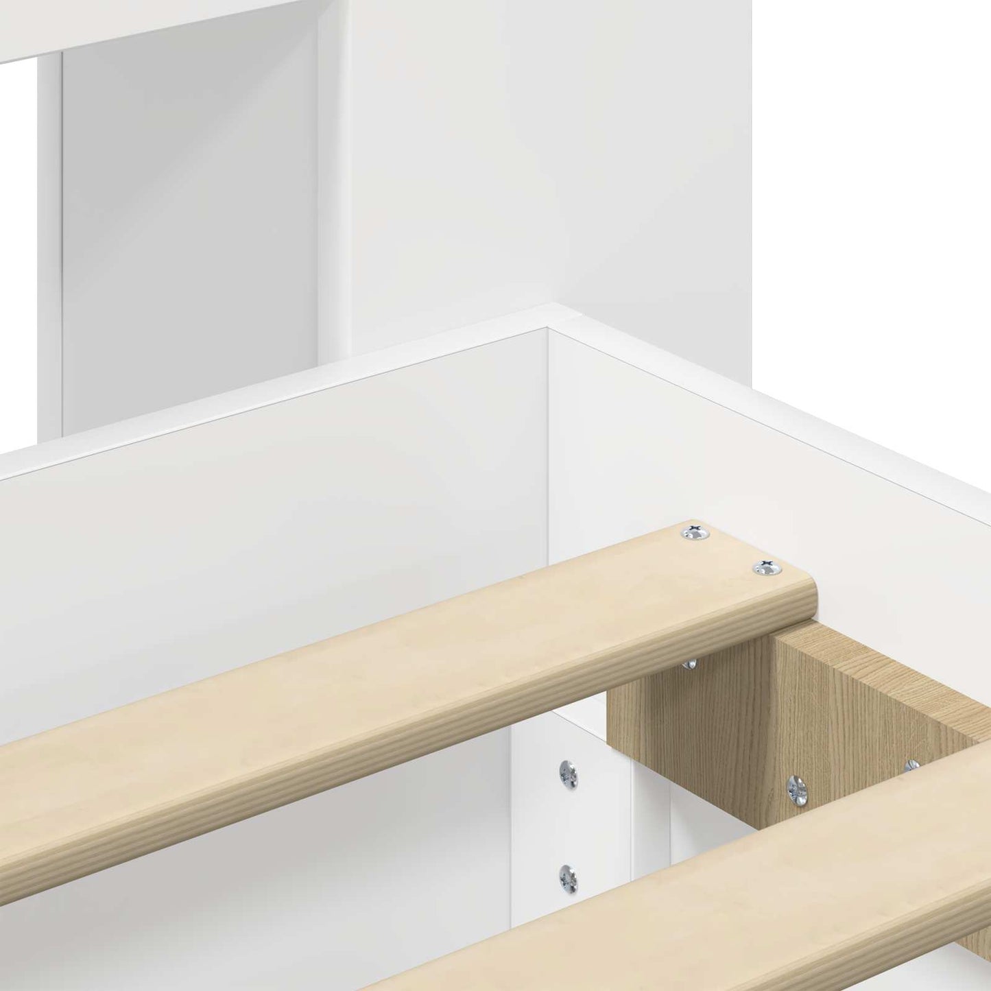 Bed Frame with Storage White 150 x 200 cm Engineered Wood