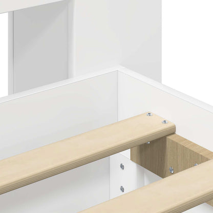 Bed Frame with Storage White 150 x 200 cm Engineered Wood