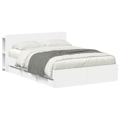 Bed Frame with Storage White 150 x 200 cm Engineered Wood