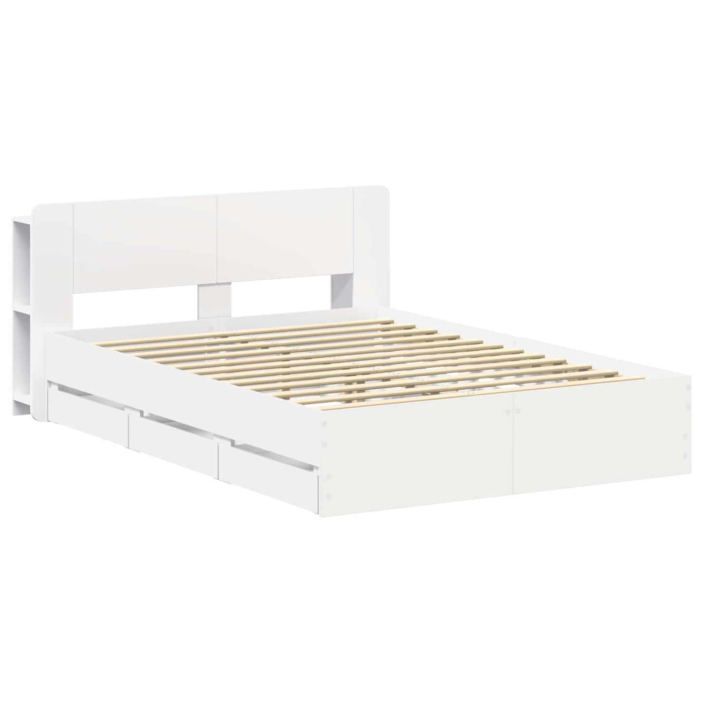 Bed Frame with Storage White 150 x 200 cm Engineered Wood