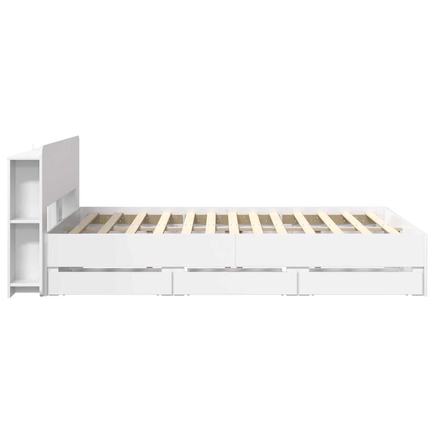 Bed Frame with Storage White 150 x 200 cm Engineered Wood