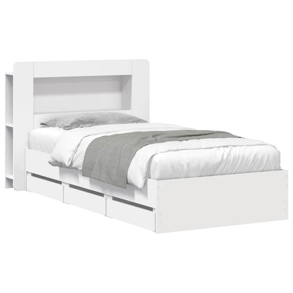 Bed Frame with Storage White 80 x 200 cm Engineered Wood