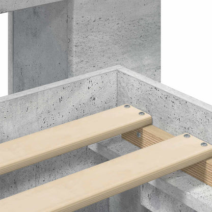 Bed Frame with Storage and Headboard Concrete Grey 150 x 200 cm