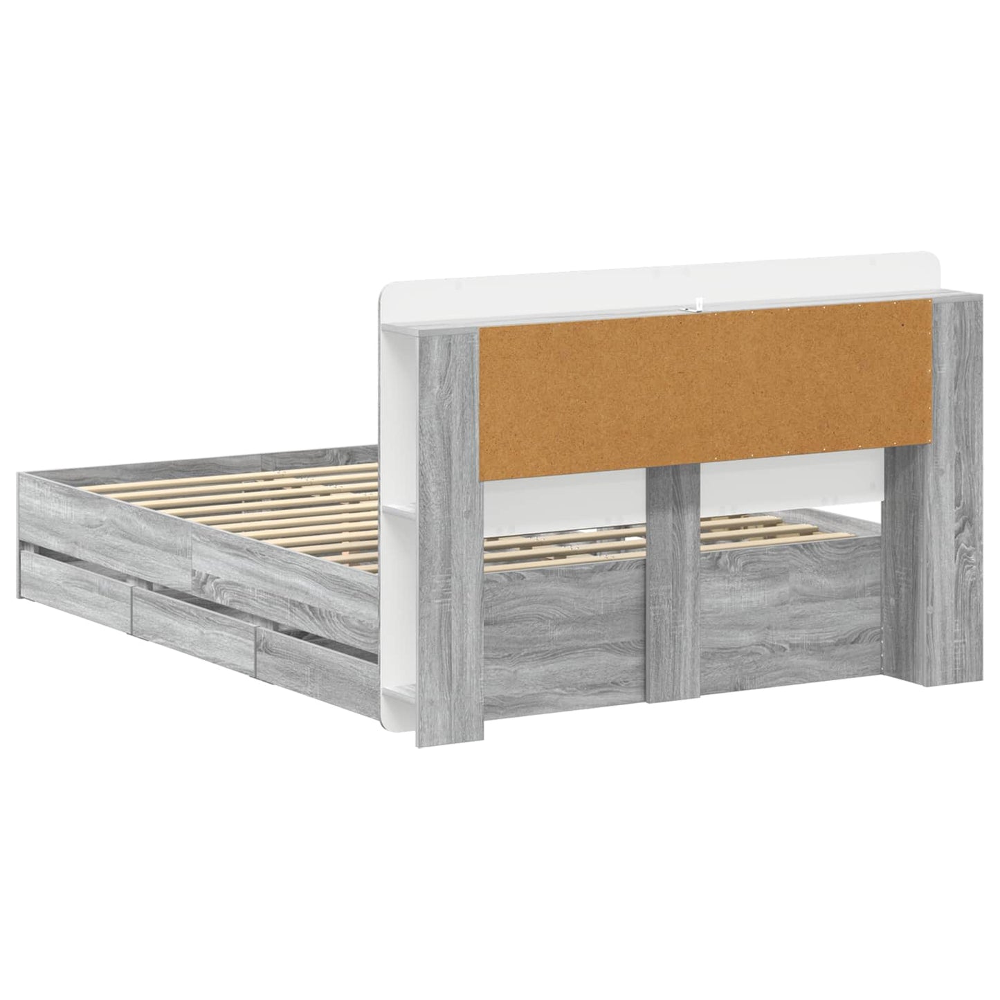 Bed Frame with Storage Grey Sonoma 160 x 200 cm Engineered Wood
