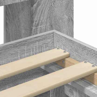 Bed Frame with Storage and Headboard Grey Sonoma 180 x 200 cm