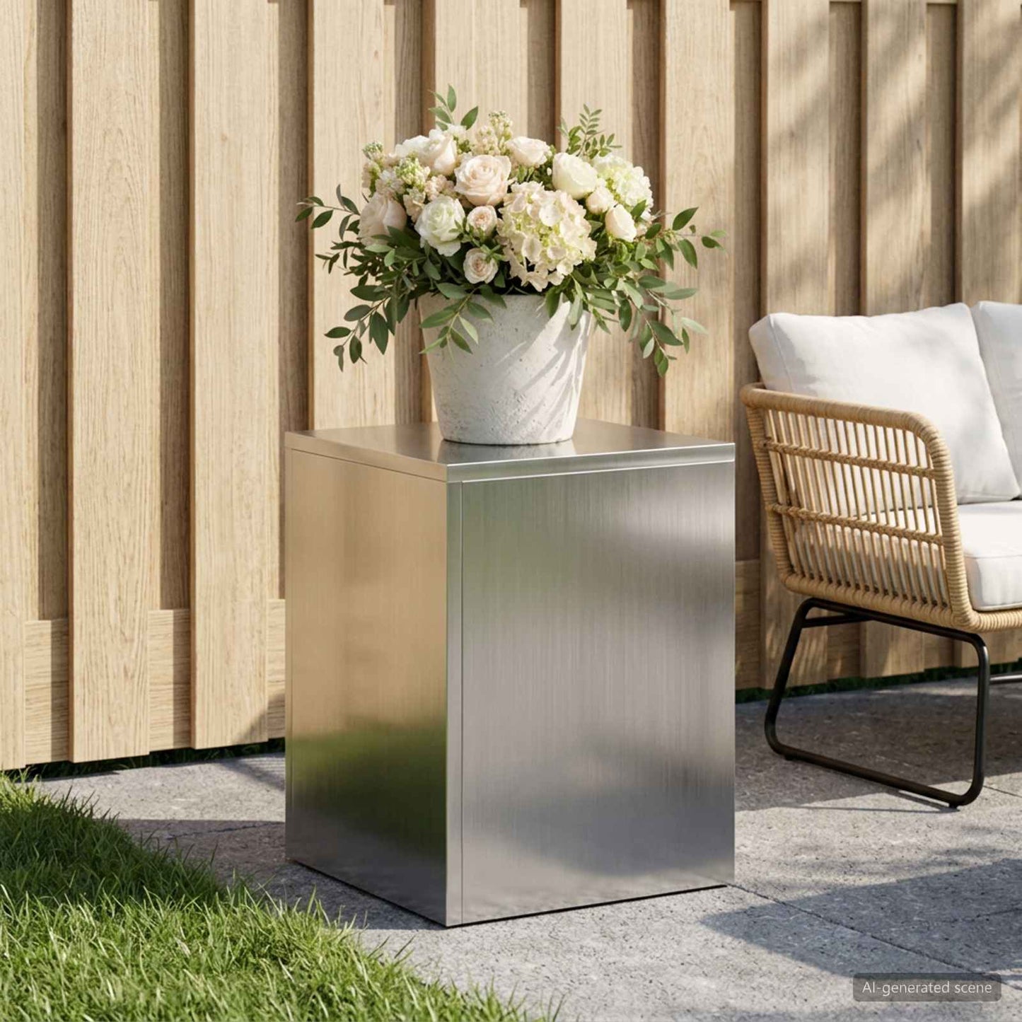 Plant Stand Silver 30 x 30 x 40 cm Steel