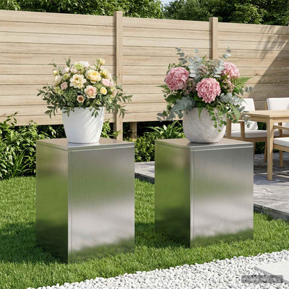 Plant Stand 2 pcs Silver 30 x 30 x 40 cm Stainless Steel
