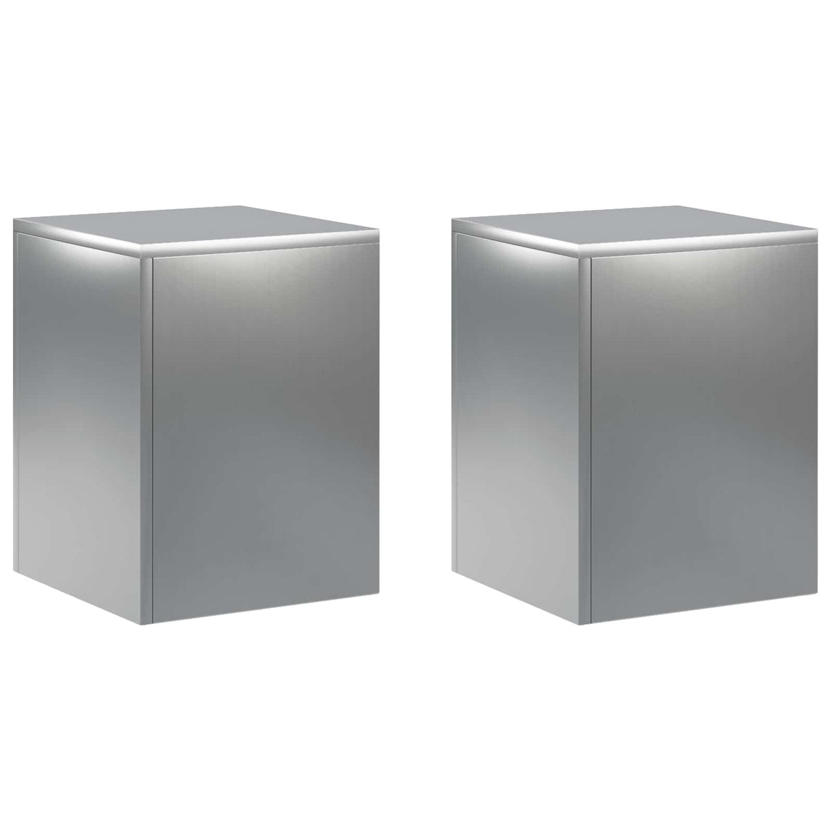 Plant Stand 2 pcs Silver 30 x 30 x 40 cm Stainless Steel