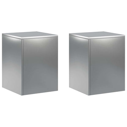 Plant Stand 2 pcs Silver 30 x 30 x 40 cm Stainless Steel