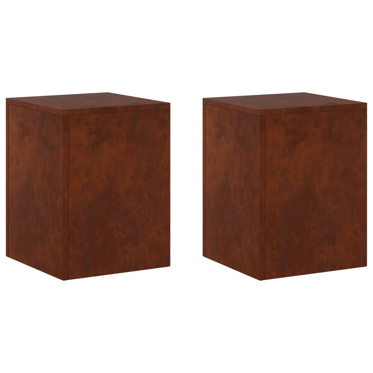 Plant Stand 2 pcs Rusty 30 x 30 x 40 cm Weathering Steel