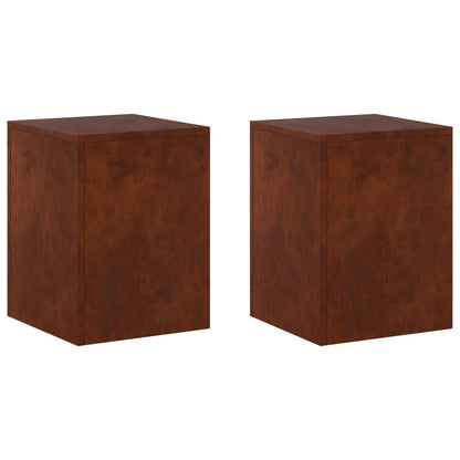 Plant Stand 2 pcs Rusty 30 x 30 x 40 cm Weathering Steel