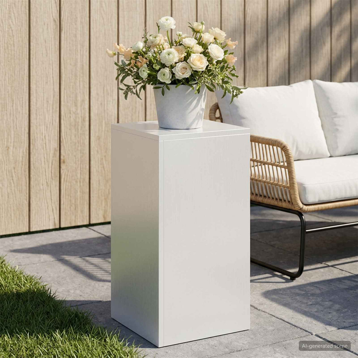 Plant Stand White 30 x 30 x 60 cm Steel