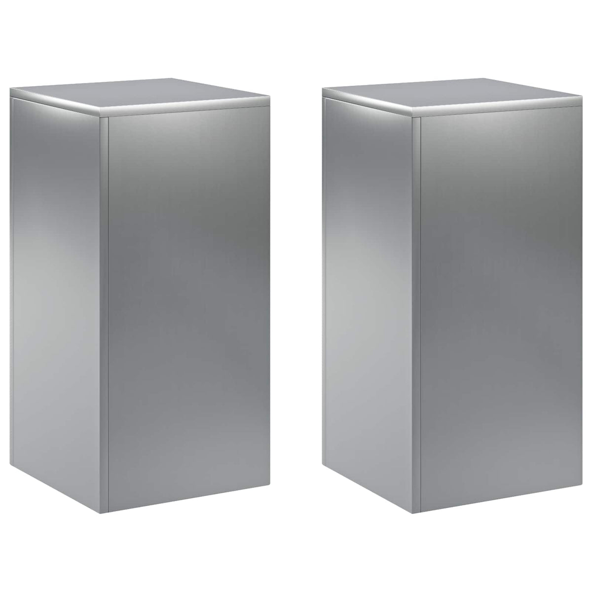 Plant Stand 2 pcs Silver 30 x 30 x 60 cm Stainless Steel