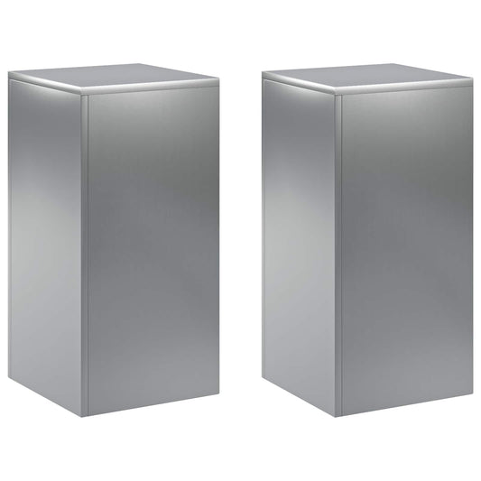 Plant Stand 2 pcs Silver 30 x 30 x 60 cm Stainless Steel