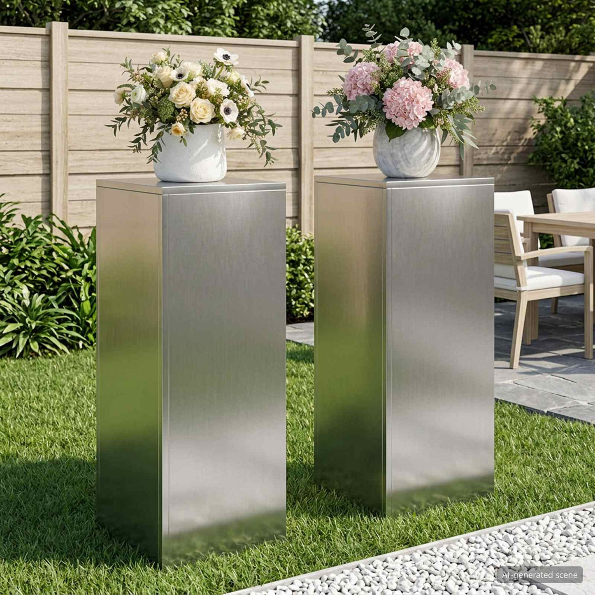 Plant Stand 2 pcs Silver 30 x 30 x 80 cm Stainless Steel
