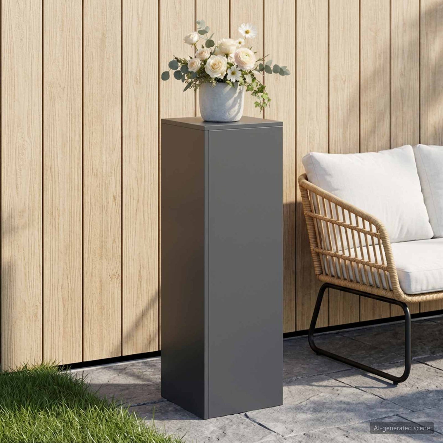 Plant Stand Anthracite 30 x 30 x 100 cm Stainless Steel
