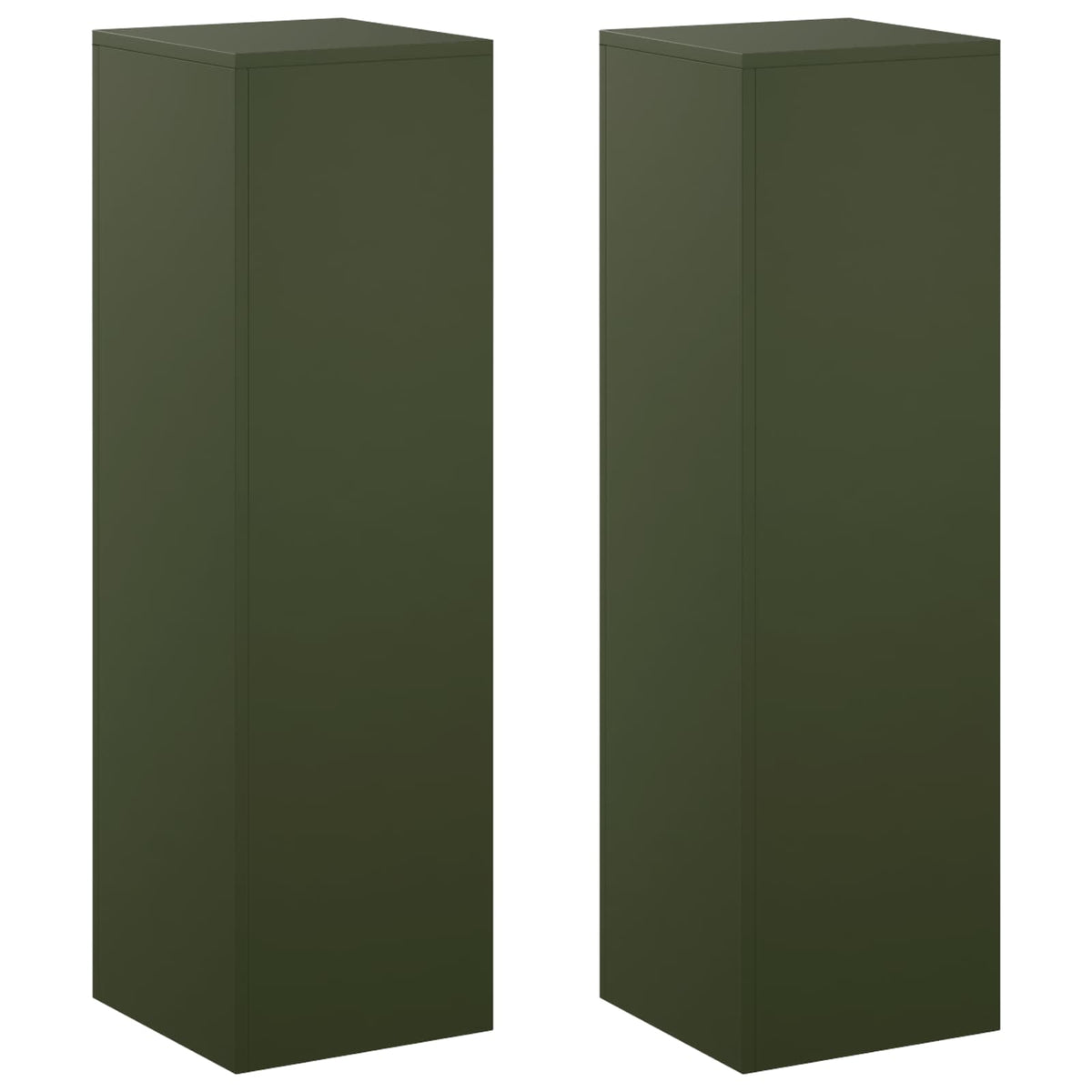 Plant Stand 2 pcs Olive Green 30 x 30 x 100 cm Steel