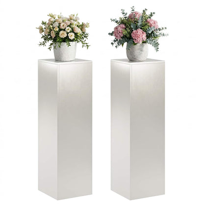 Plant Stand 2 pcs Silver 30 x 30 x 100 cm Steel