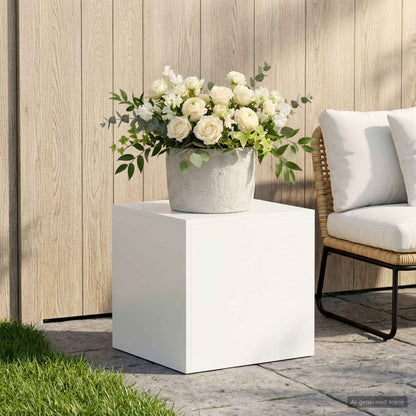 Plant Stand White 40 x 40 x 40 cm Steel