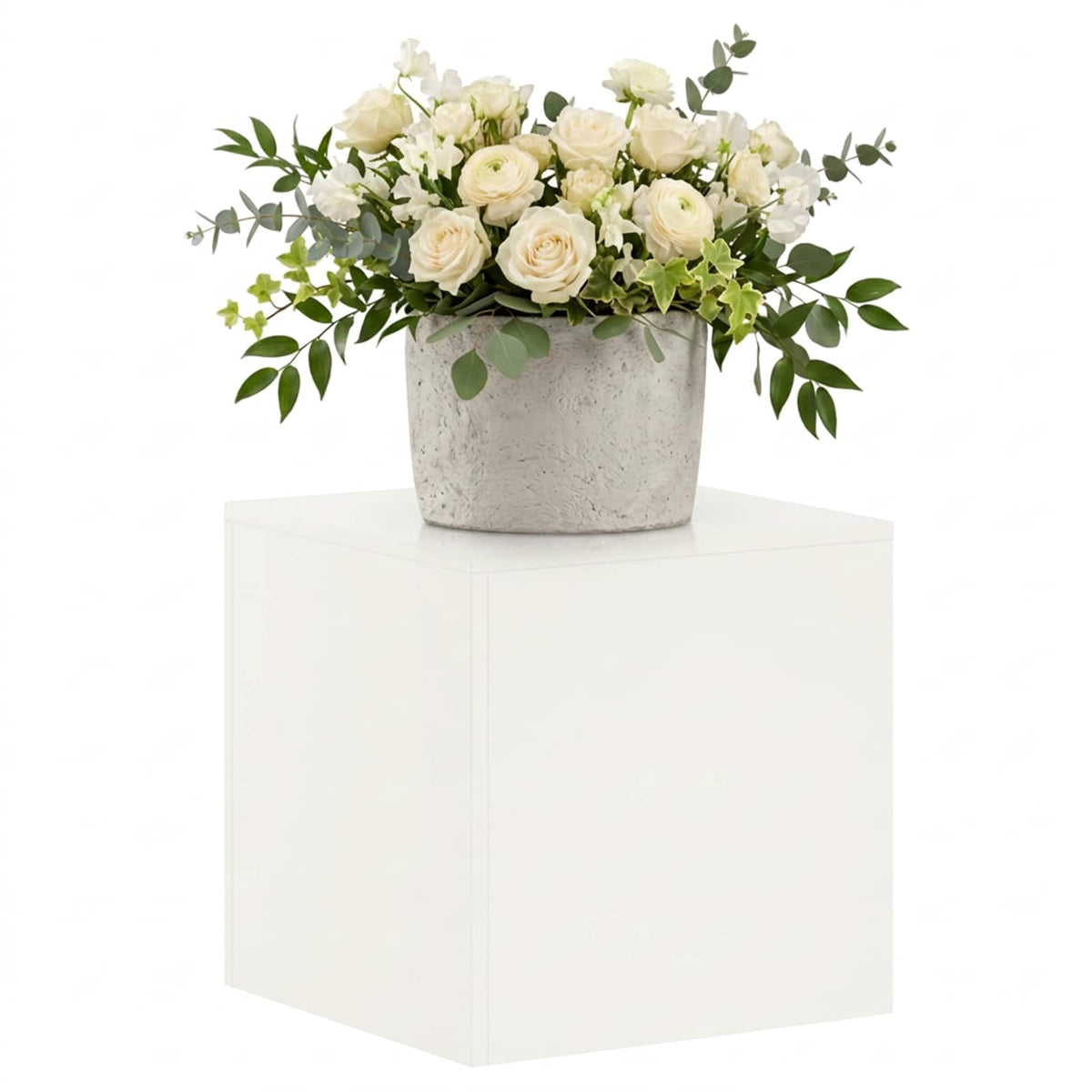 Plant Stand White 40 x 40 x 40 cm Steel