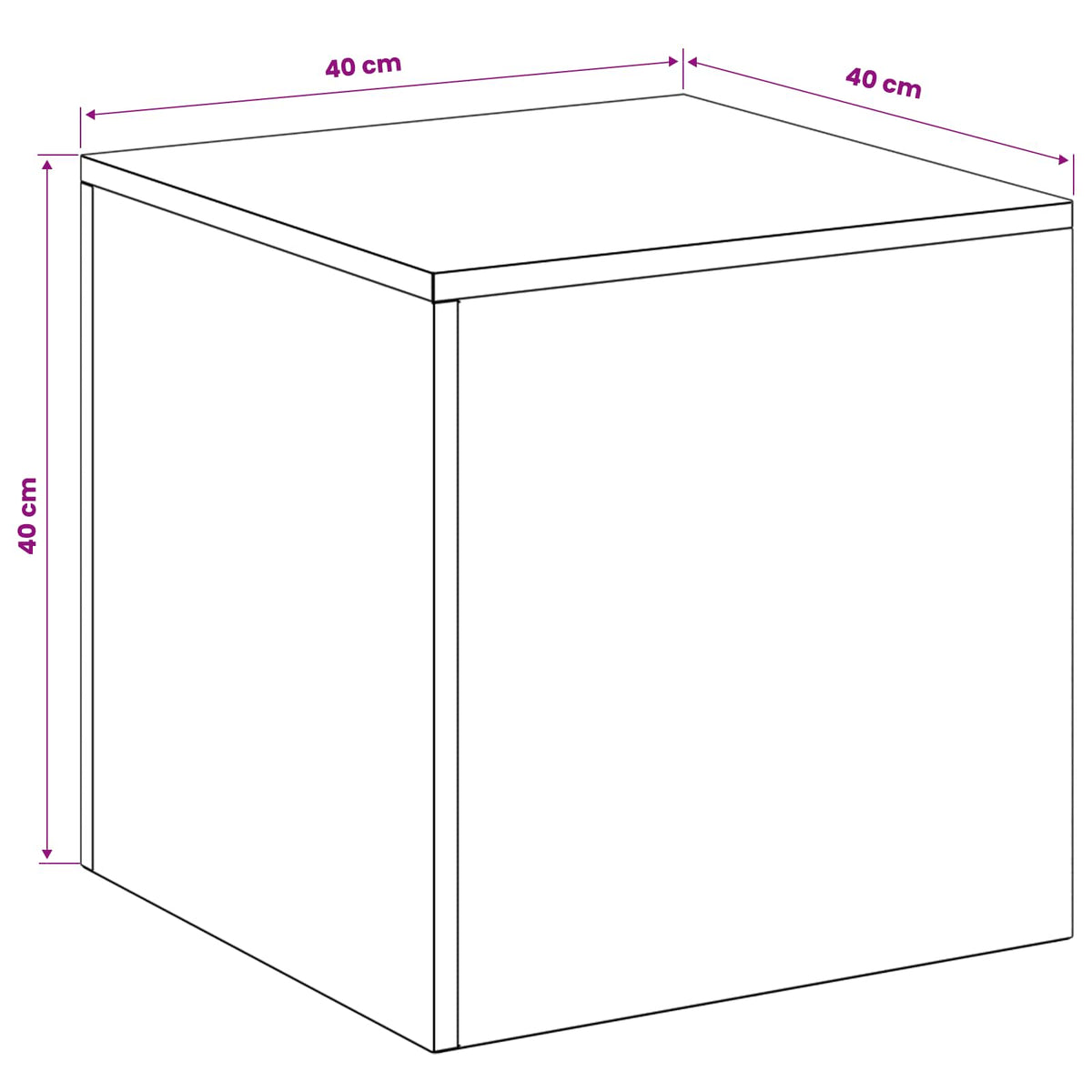 Plant Stand White 40 x 40 x 40 cm Steel