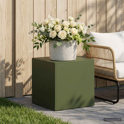 Plant Stand Olive Green 40 x 40 x 40 cm Weathering Steel