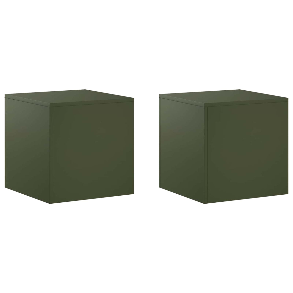 Plant Stand 2 pcs Olive Green 40 x 40 x 40 cm Steel