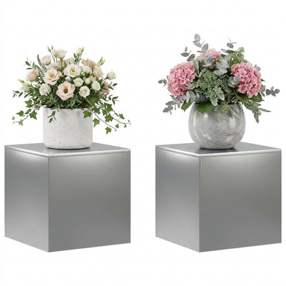 Plant Stand 2 pcs Silver 40 x 40 x 40 cm Stainless Steel