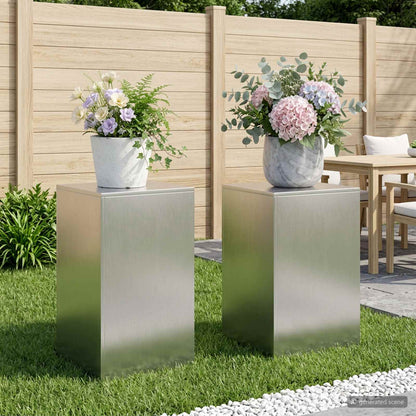 Plant Stand 2 pcs Silver 40 x 40 x 60 cm Steel