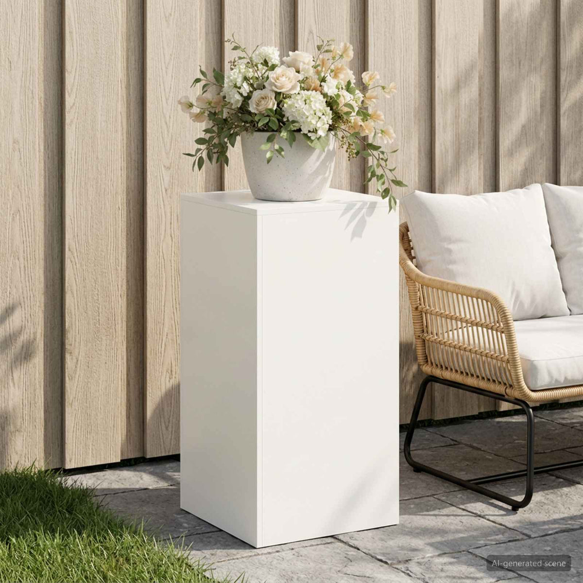 Plant Stand White 40 x 40 x 80 cm Steel