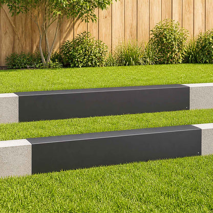 Garden Cover Profile 2 pcs 100 x 10 x 15 cm Steel Black