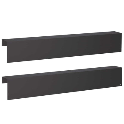 Garden Cover Profile 2 pcs 100 x 10 x 15 cm Steel Black