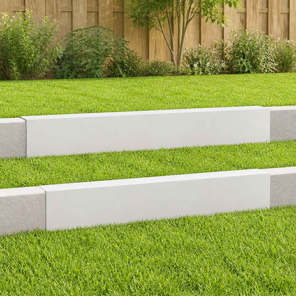Garden Cover Profile 2 pcs 100 x 10 x 15 cm Steel White
