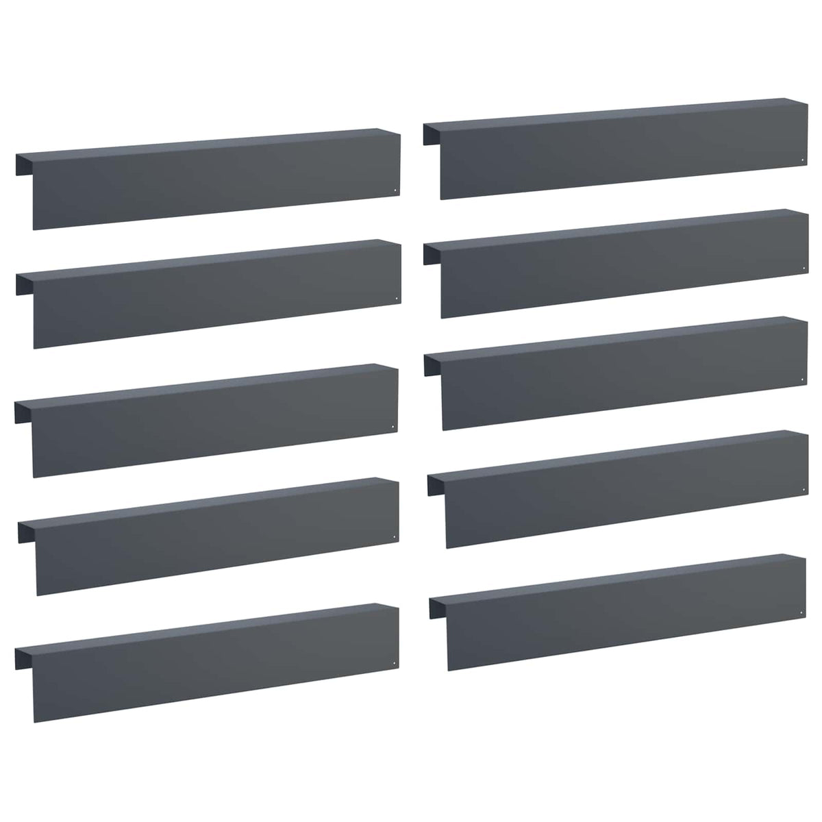 Garden Cover Profile 10 pcs 100 x 10 x 15 cm Steel Anthracite