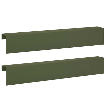 Garden Cover Profile 2 pcs 100 x 10 x 15 cm Steel Olive Green