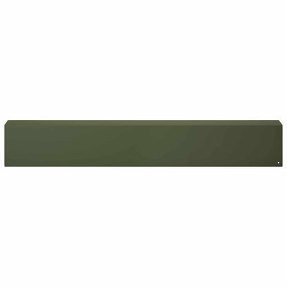 Garden Cover Profile 10 pcs 100 x 10 x 15 cm Steel Olive Green