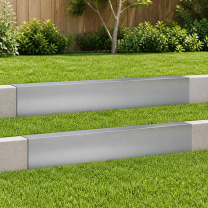 Garden Cover Profile 2 pcs 100 x 10 x 15 cm Galvanised Steel