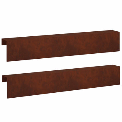 Garden Cover Profile 2 pcs 100 x 10 x 15 cm Weathering Steel