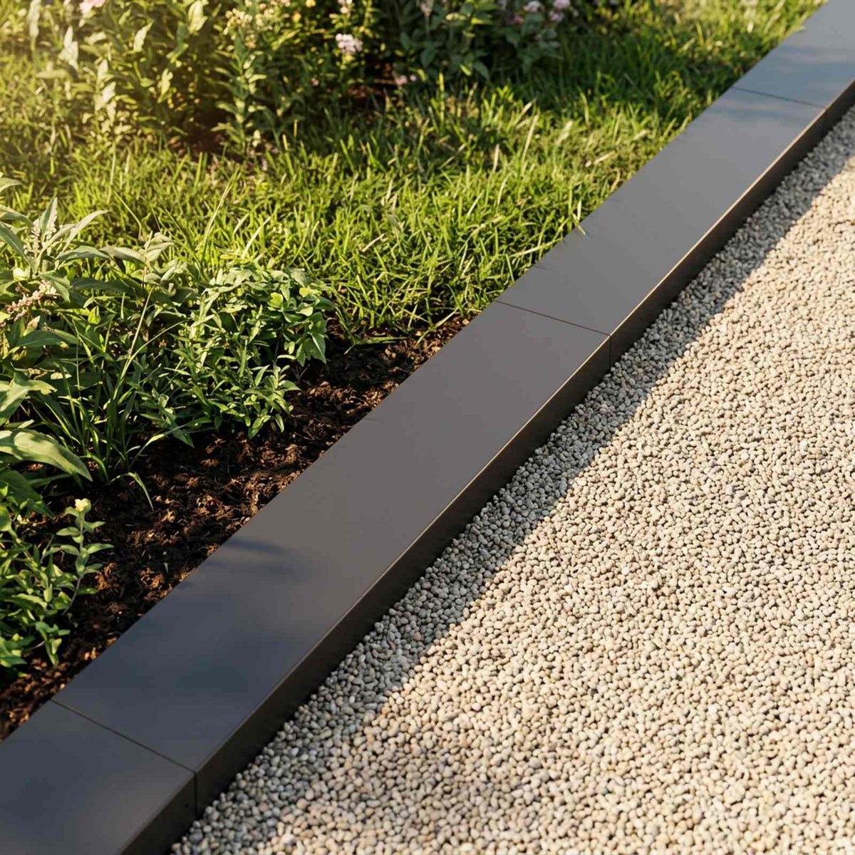 Garden Cover Profile 2 pcs 100 x 20 x 5 cm Steel Black