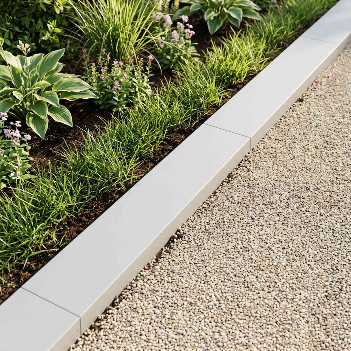 Garden Cover Profile 2 pcs 100 x 20 x 5 cm Steel White