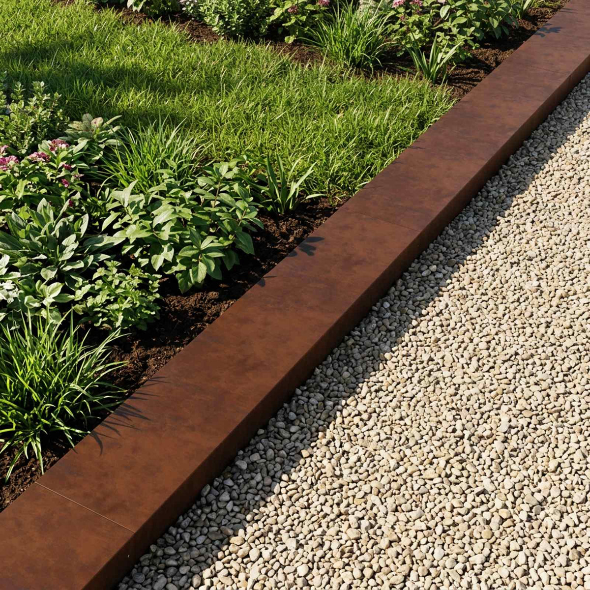 Garden Cover Profile 2 pcs 100 x 20 x 5 cm Weathering Steel
