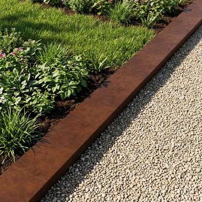 Garden Cover Profile 2 pcs 100 x 20 x 5 cm Weathering Steel