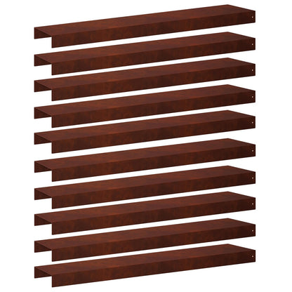 Garden Cover Profile 10 pcs 100 x 20 x 5 cm Weathering Steel