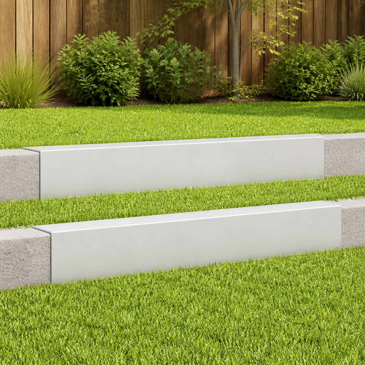 Garden Cover Profile 2 pcs 100 x 5 x 15 cm Steel White