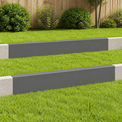 Garden Cover Profile 2 pcs 100 x 5 x 15 cm Steel Anthracite