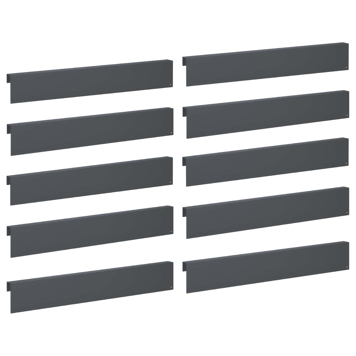Garden Cover Profile 10 pcs 100 x 5 x 15 cm Steel Anthracite
